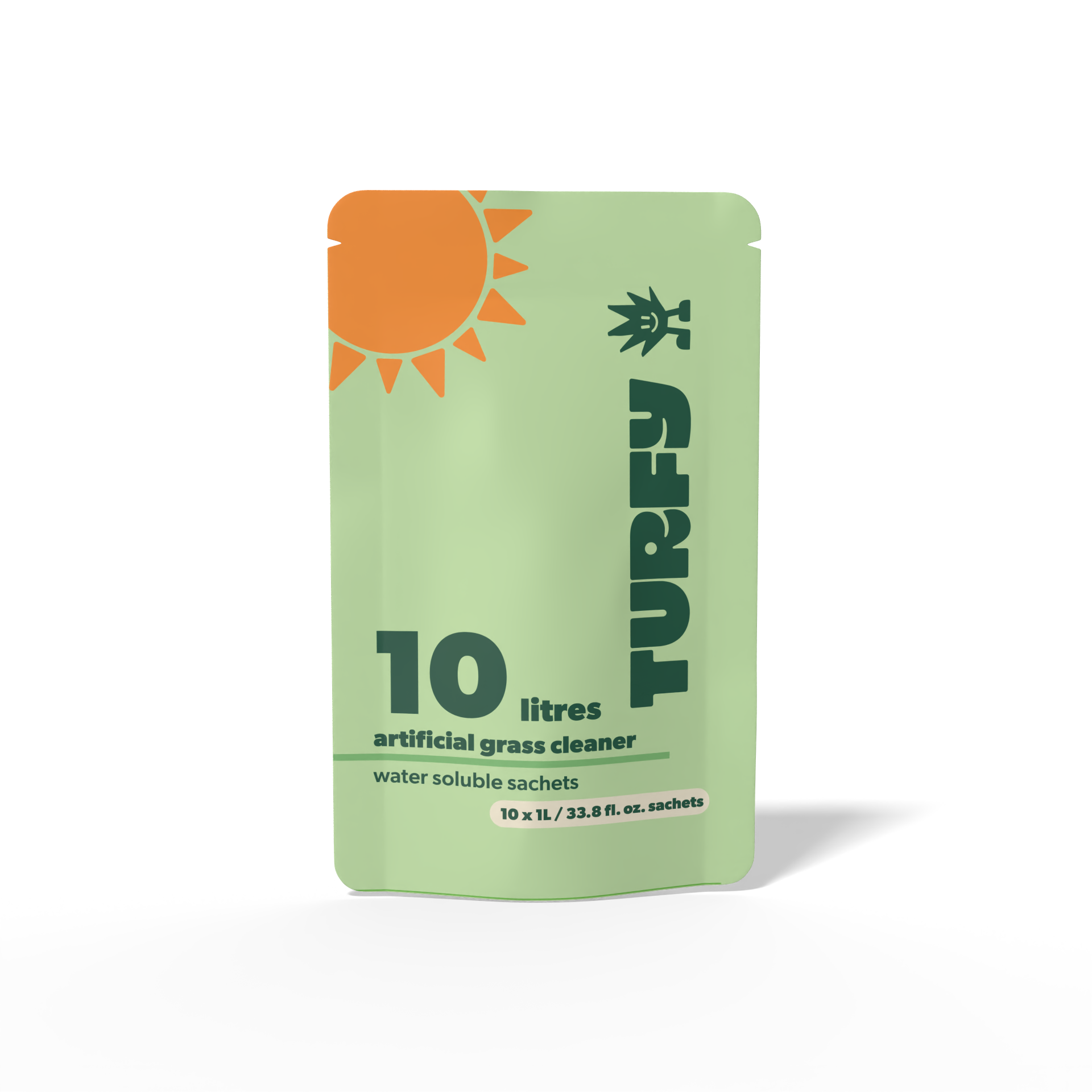 Turfy 10L Refill Pack containing 10 dissolvable probiotic sachets for artificial grass cleaning.
